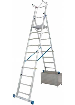 Drabiny magazynowe teleskopowe Krause Stabilo z platformą 