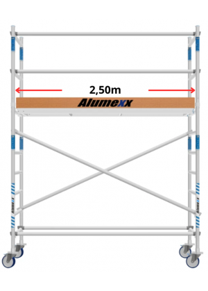 RUSZTOWANIE ALUMINIOWE ALUMEXX WĄSKIE 0,75 M DŁUGOŚĆ 2,50M.